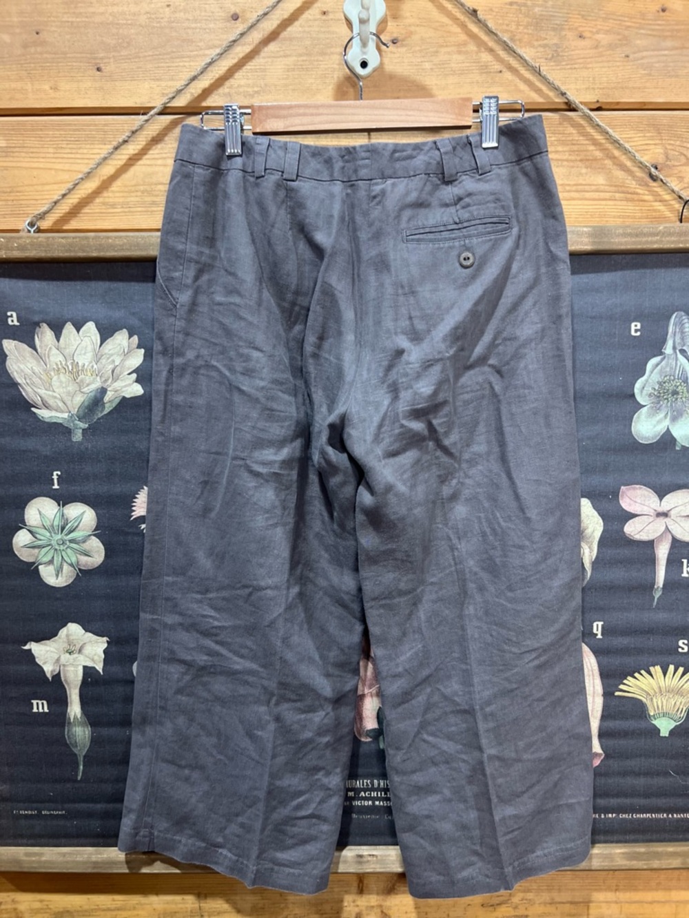 Sigrid Olsen 100% Linen Dark Taupe Matching Set Jacket Petite 8 Pants Petite 6 - Picture 6 of 15